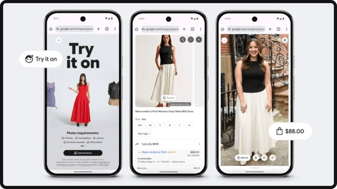 Google Virtual Try-On guidelines and examples.