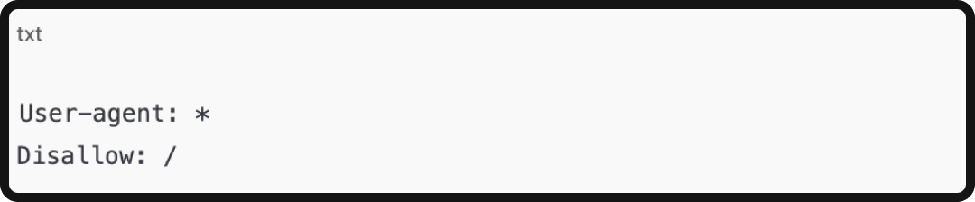 Example of a disallow rule in a robots.txt file that blocks AI crawlers.