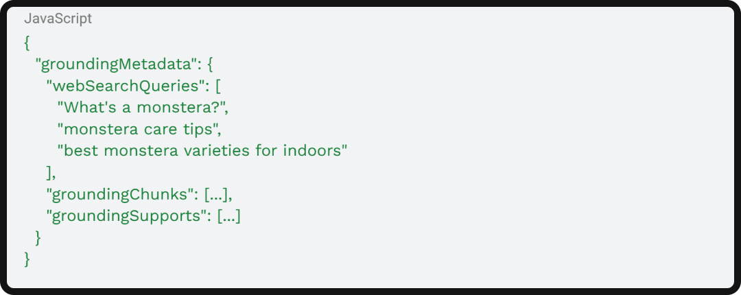 Example of using Gemini's grounding API to expose query fan-out data.