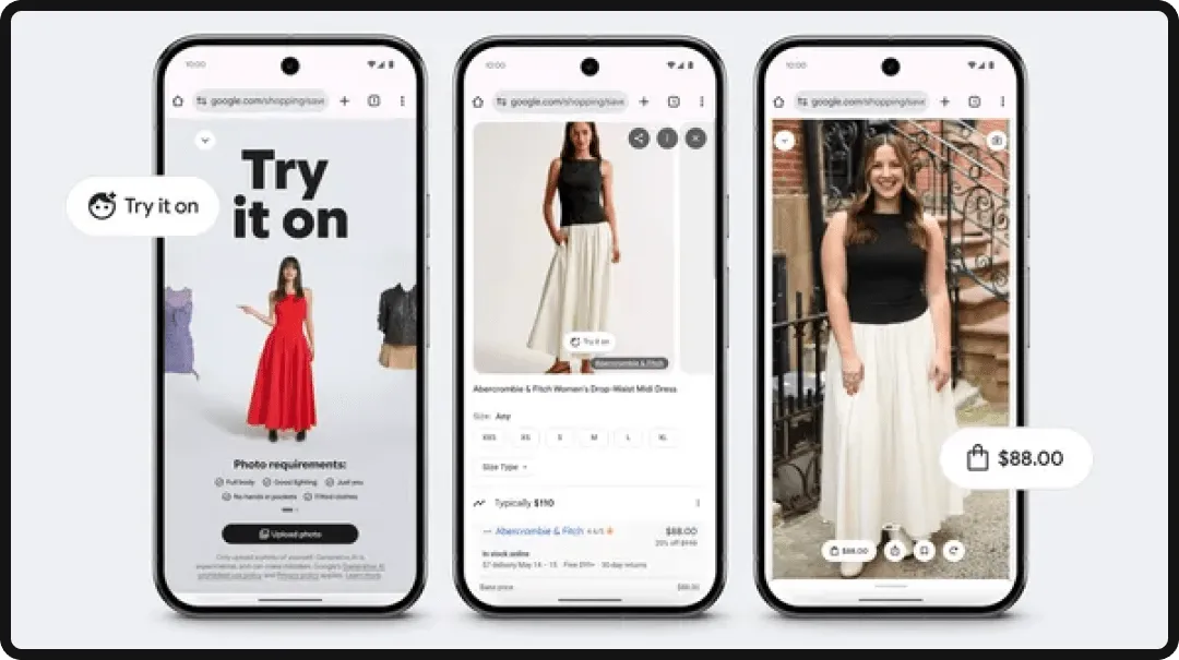 Google Virtual Try-On guidelines and examples.