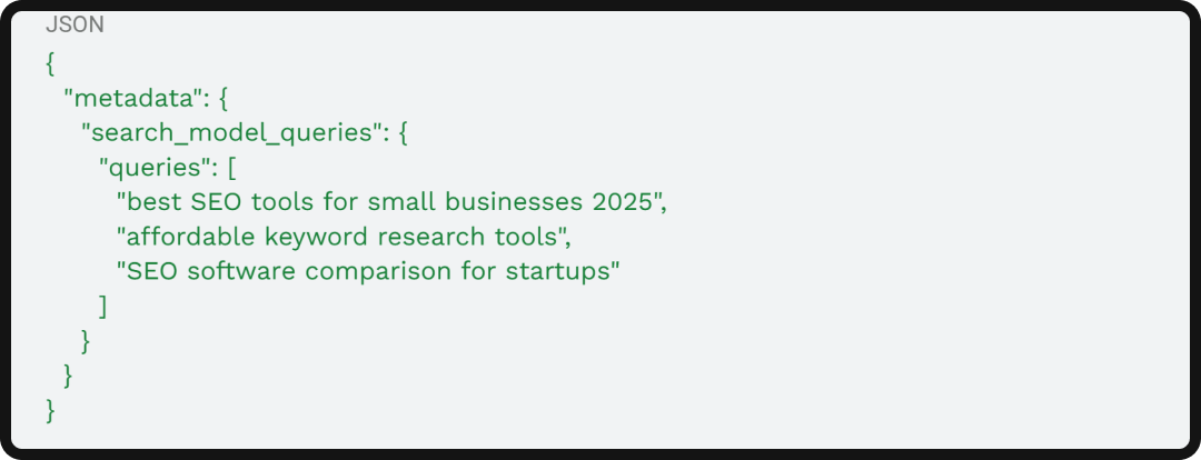 Example of using ChatGPT's JSON to expose fan-out queries.