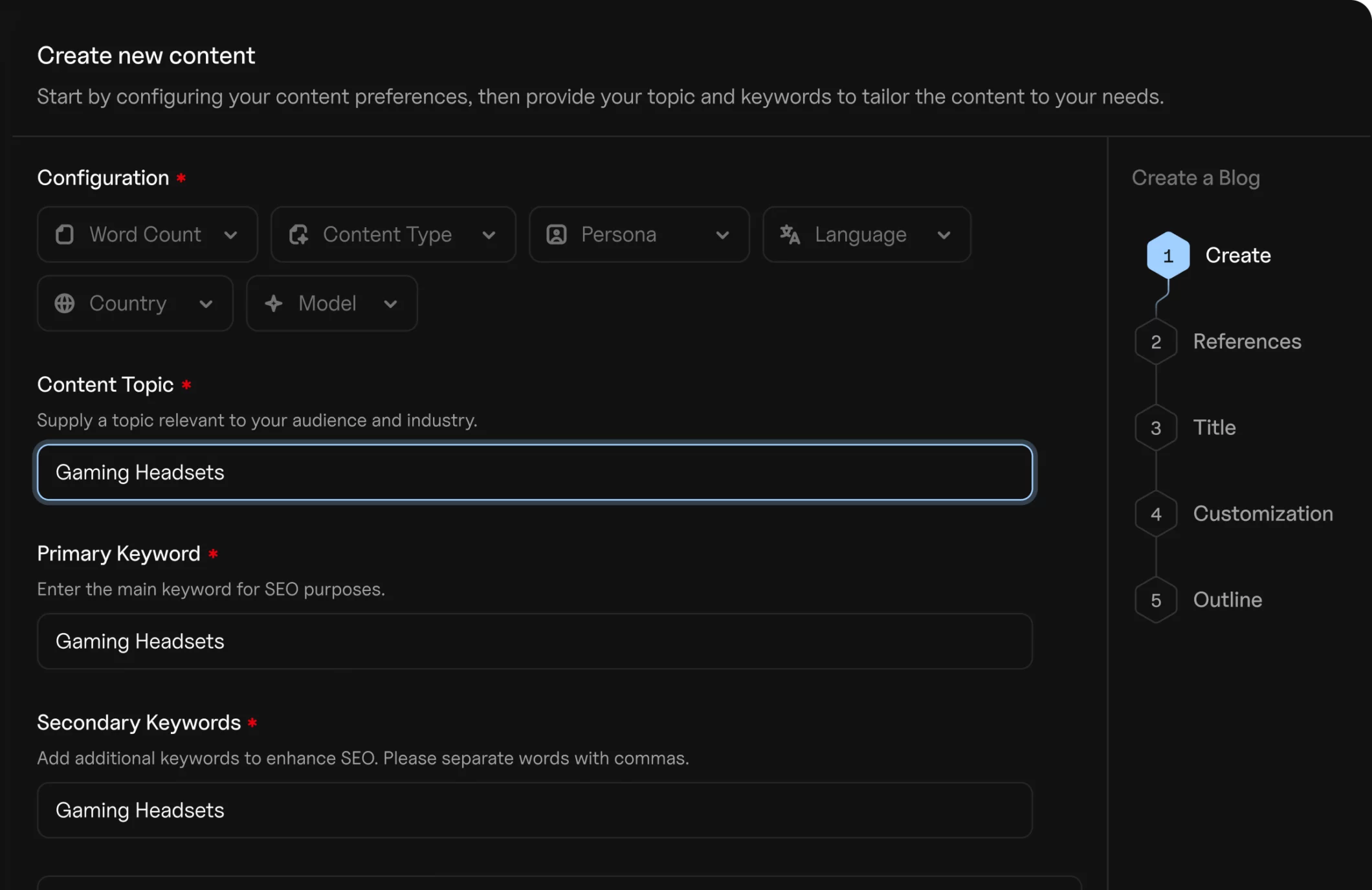 Dashboard of Goodie's enterprise AI visibility feature: the AEO Content Writer.