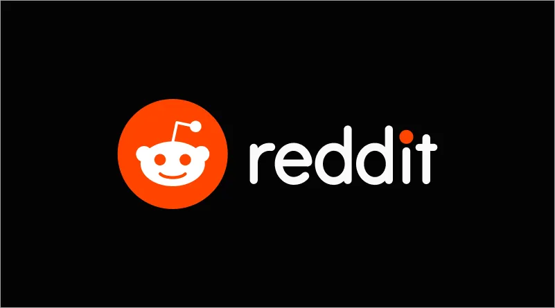Reddit logo on black background