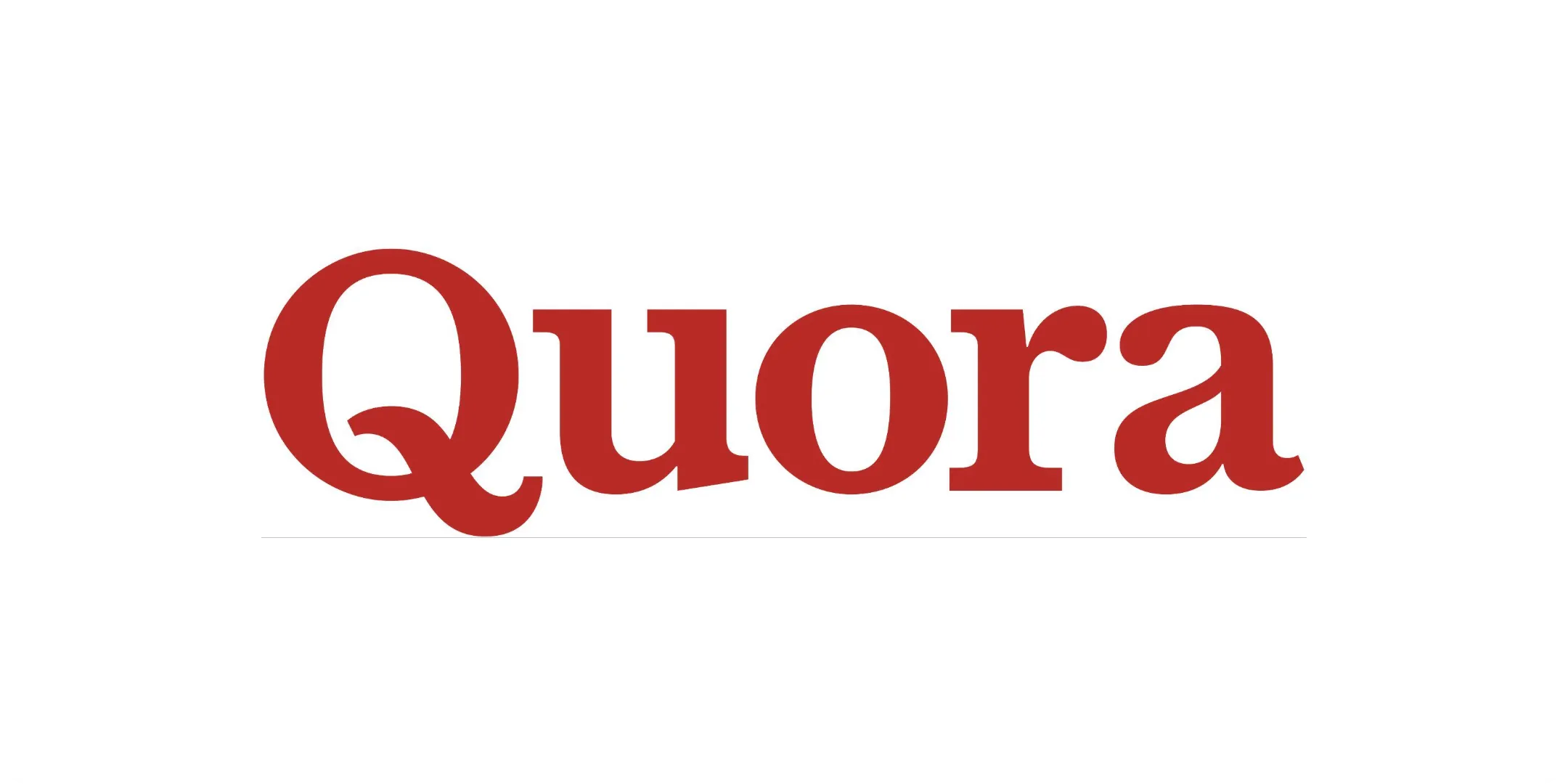 Quora logo in red serif lettering on a white background